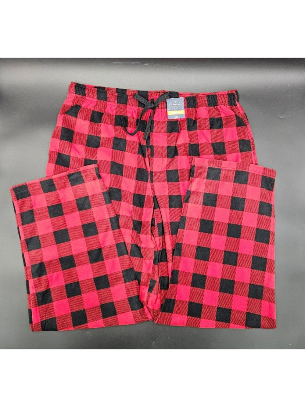 St. Johns Bay Mens Red & Black Buffalo Plaid Pajama Pants XL Polyester Sleepwear